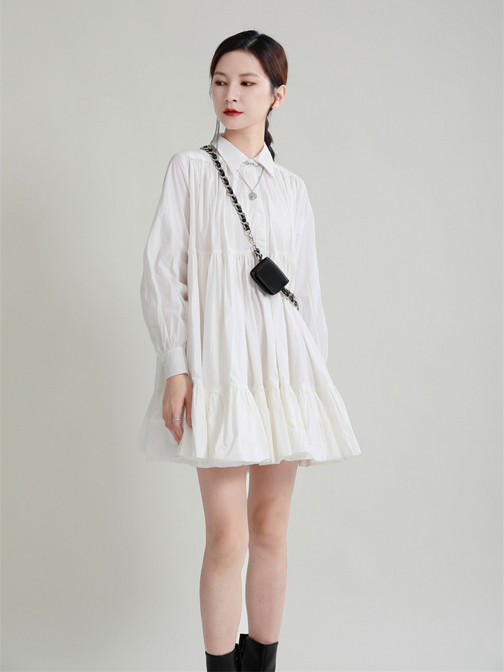 Tiered flare long shirt