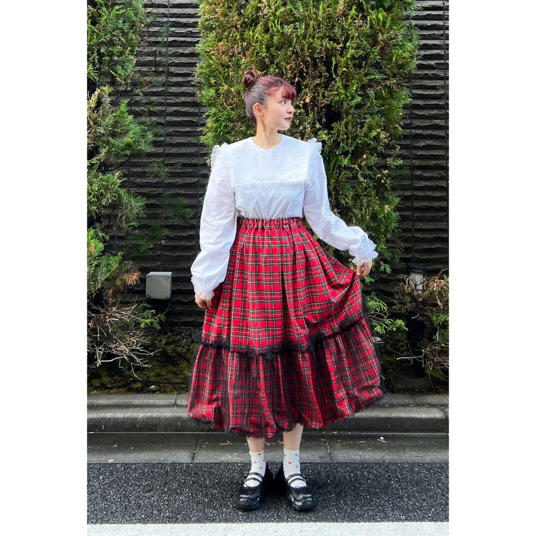 [razbliuto210] ま ち こコラボアイテム - Tulle Sailor Collar Blouse