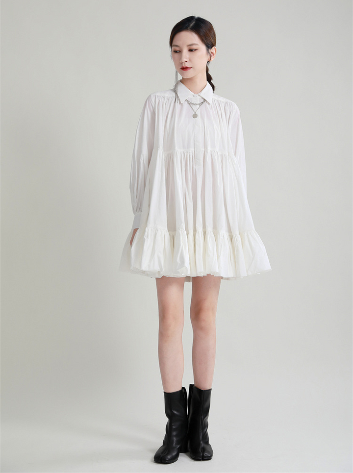 Tiered flare long shirt