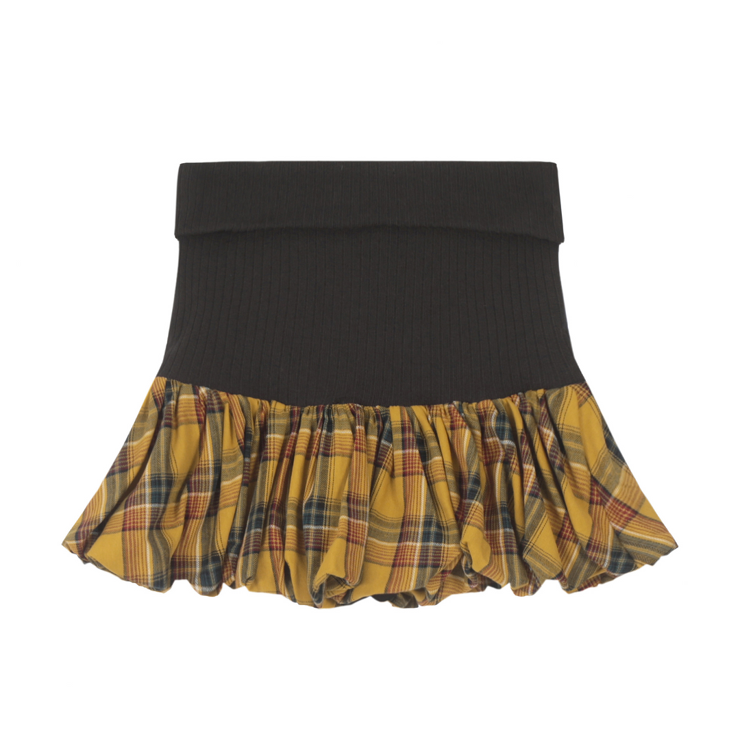 [¥0] Check Balloon Mini Skirt