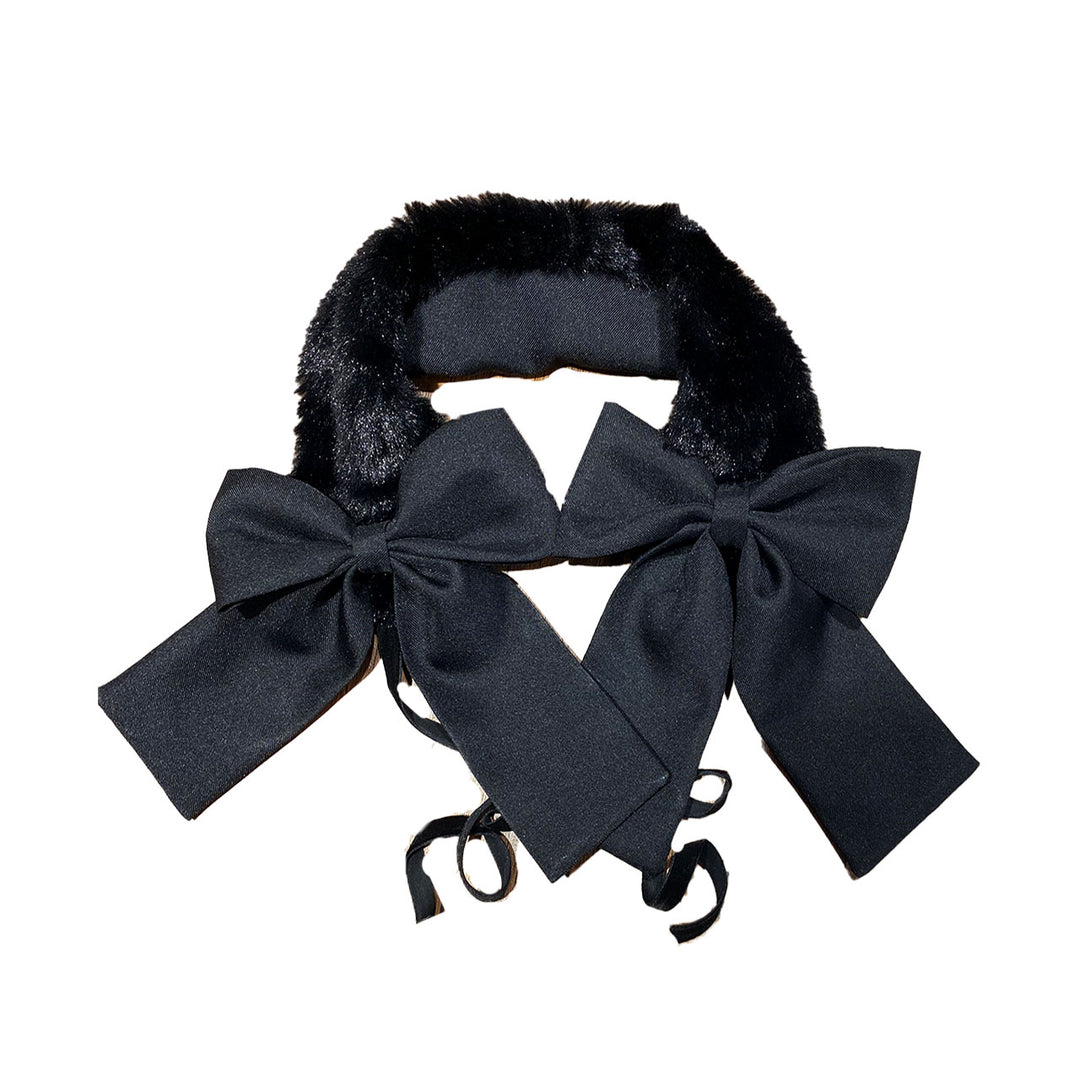 Double Ribbon Fur Earmuff