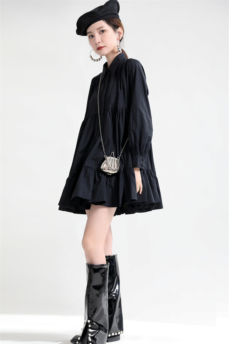 Tiered flare long shirt