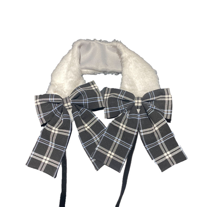 Double Ribbon Fur Earmuff