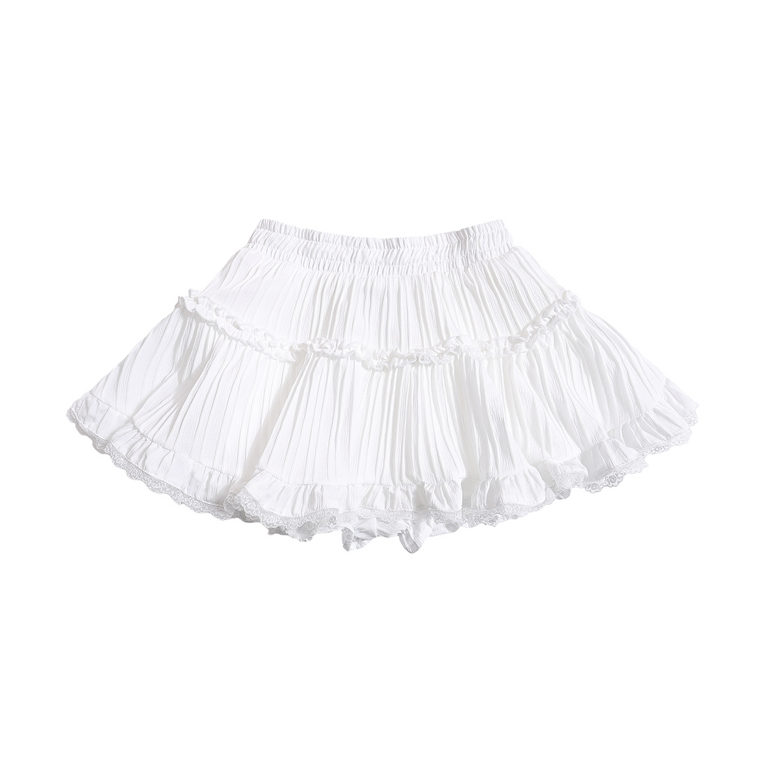 [¥0] Lace flare mini skirt