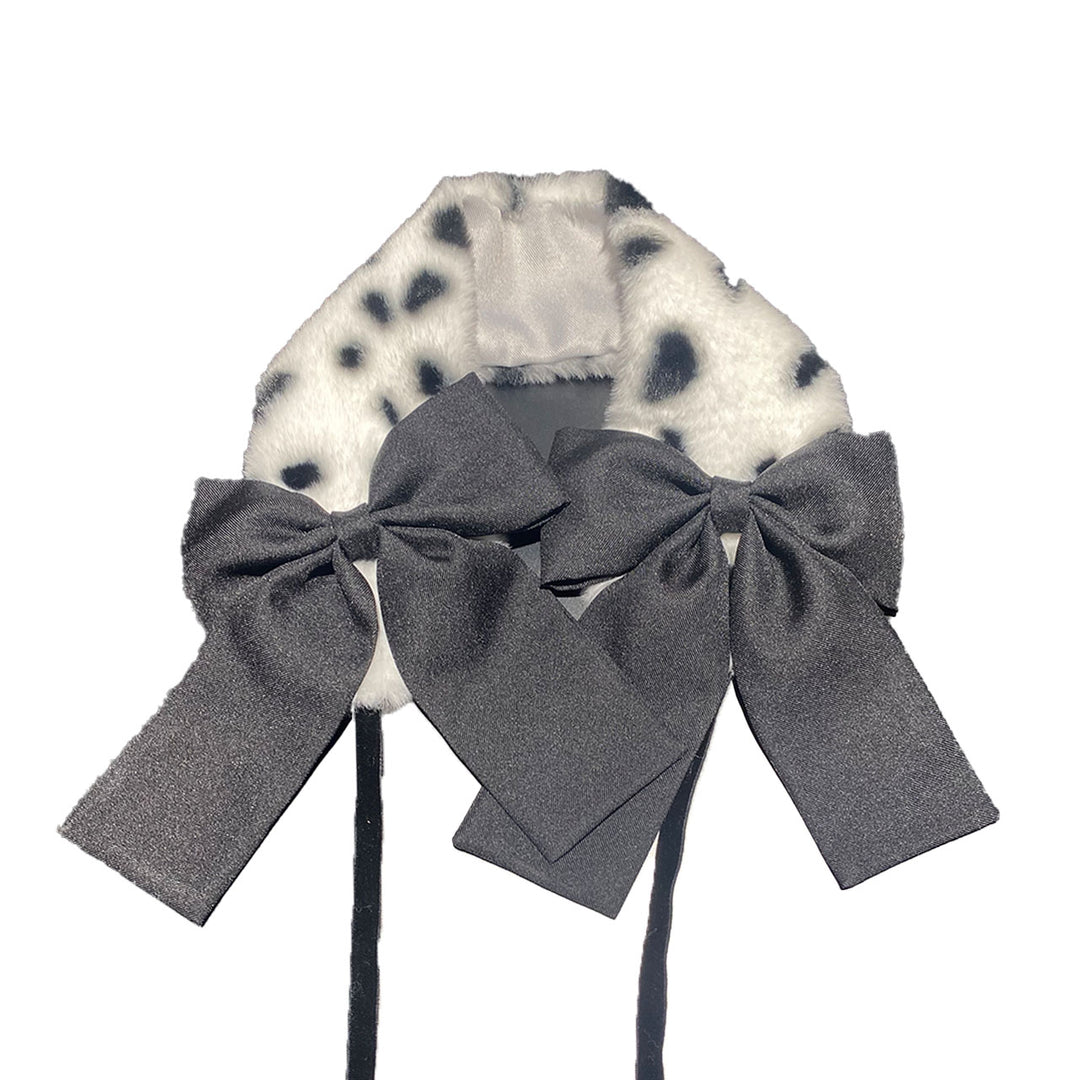 Double Ribbon Fur Earmuff