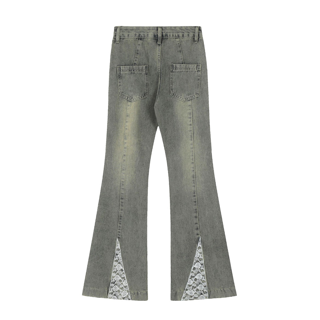 Butterfly Washed Embroidered Slim Jeans