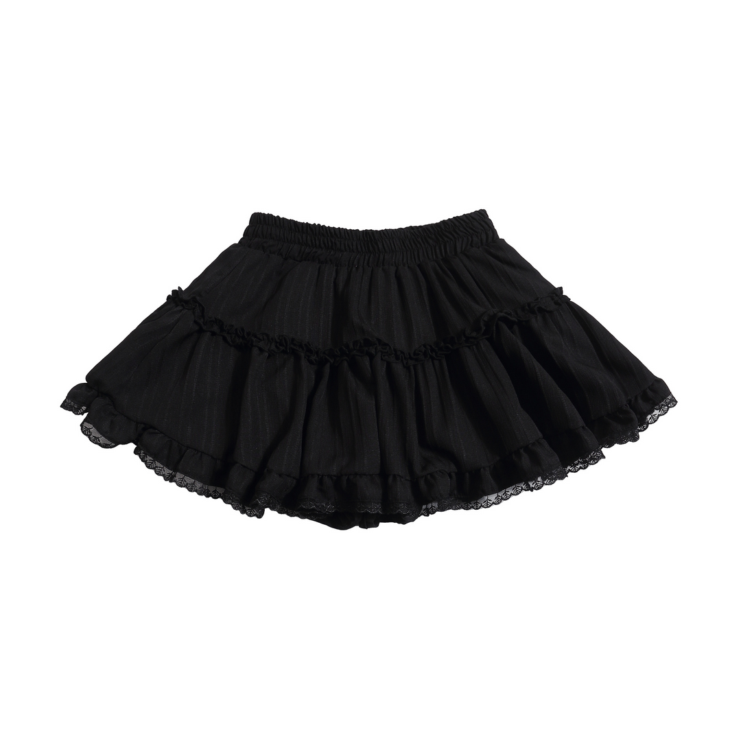 [¥0] Lace flare mini skirt