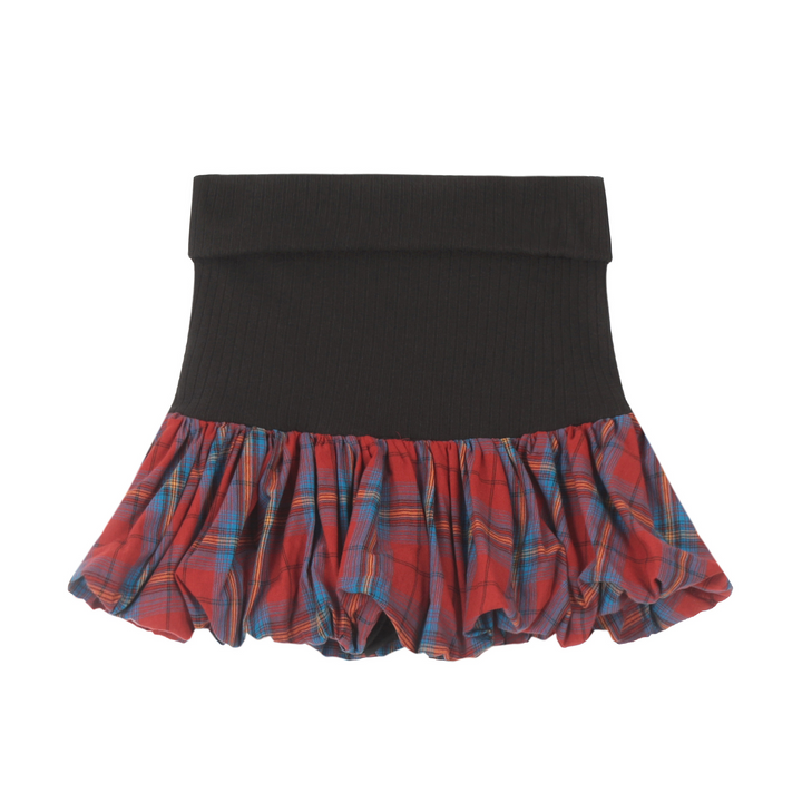 [¥0] Check Balloon Mini Skirt