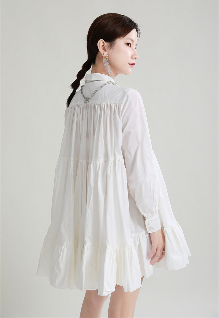 Tiered flare long shirt