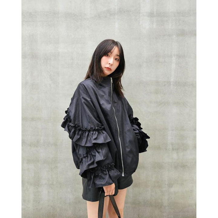 [momo_ogata] Volume Frill Sleeve Jacket