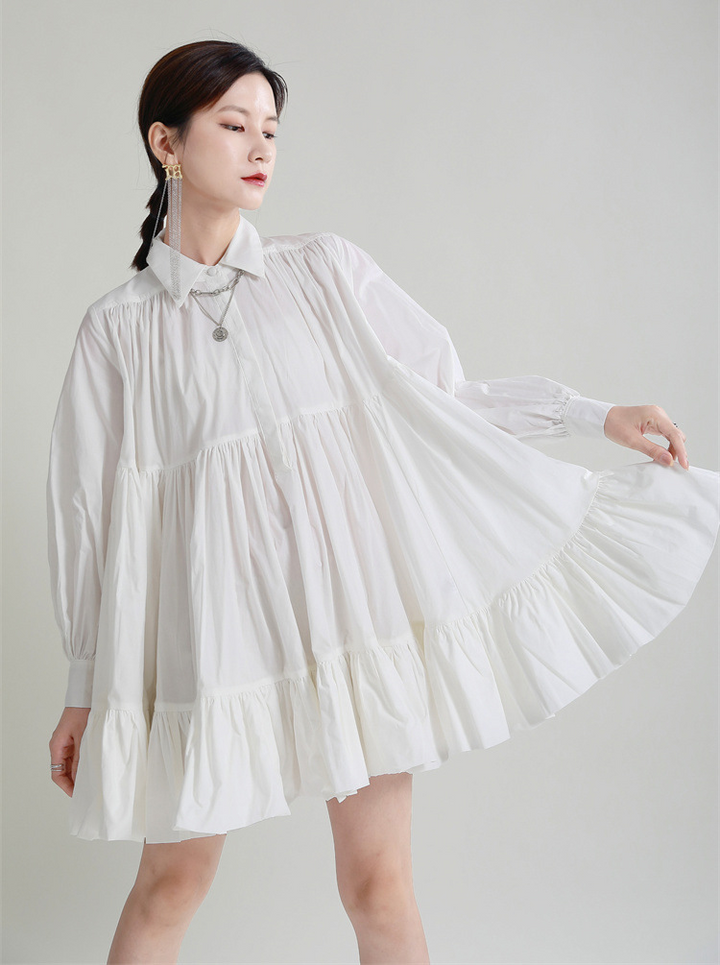 Tiered flare long shirt