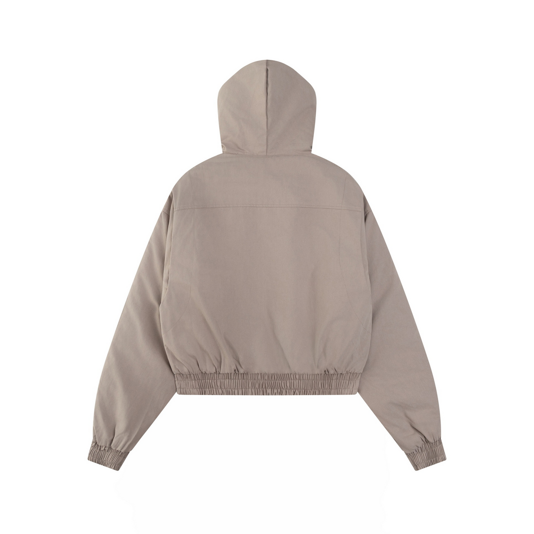 Hood fur short blouson