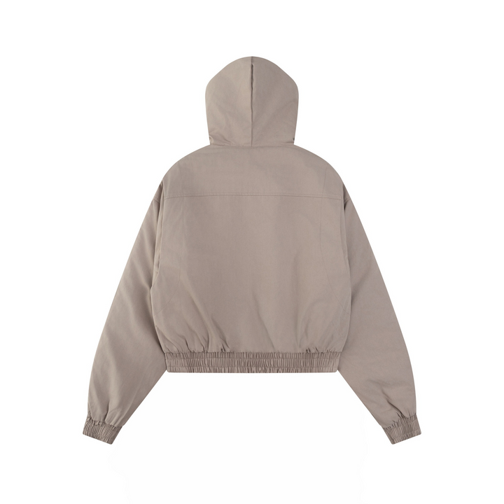 Hood fur short blouson