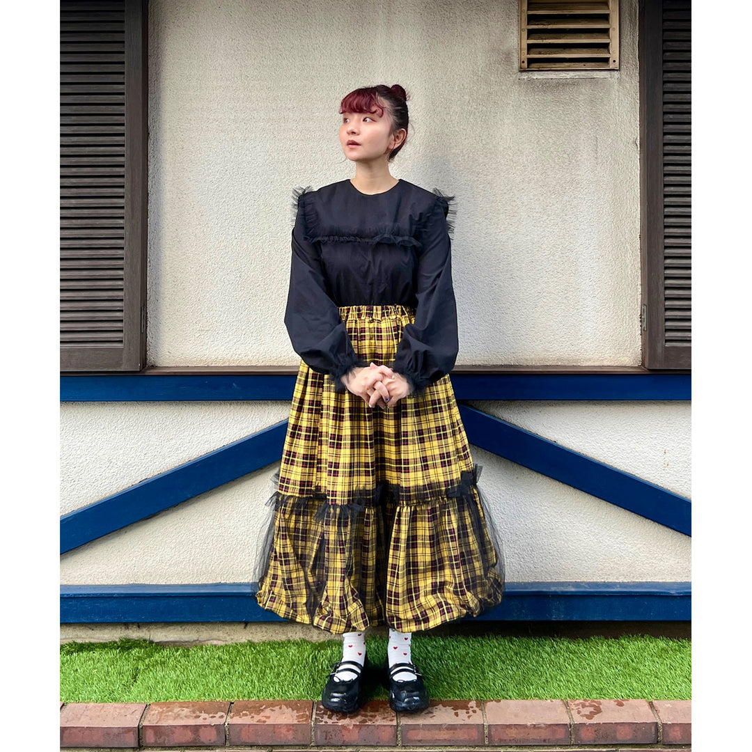 [razbliuto210] ま ち こコラボアイテム - Tulle Sailor Collar Blouse