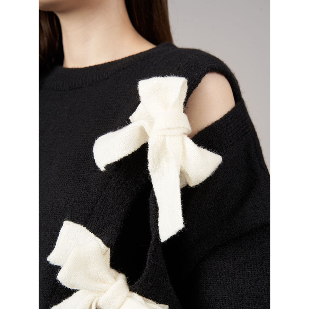 Slit Ribbon Knit Sweater