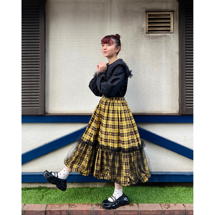 [razbliuto210] ま ち こコラボアイテム - Tulle Sailor Collar Blouse