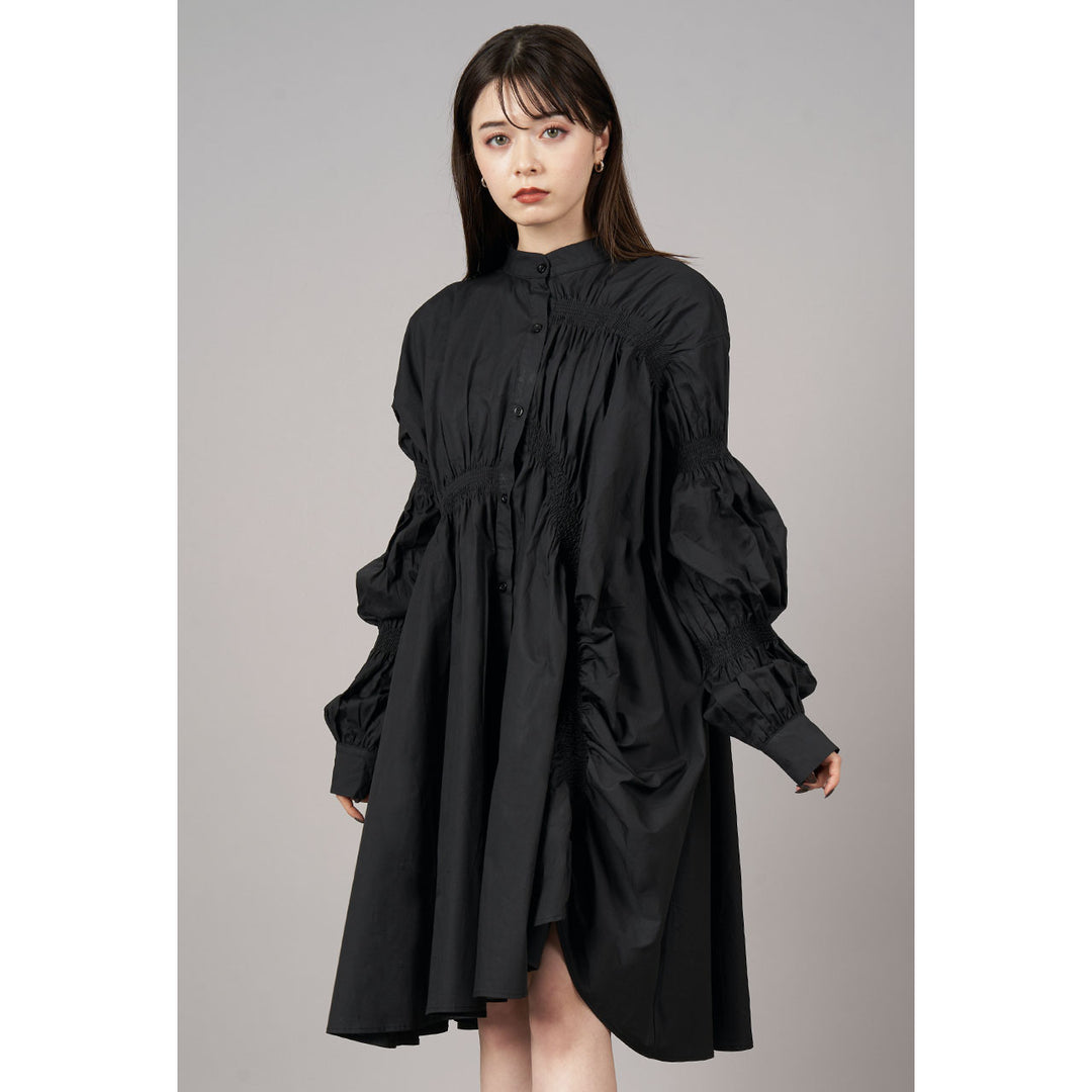 Shirring Virago Sleeve Onepiece