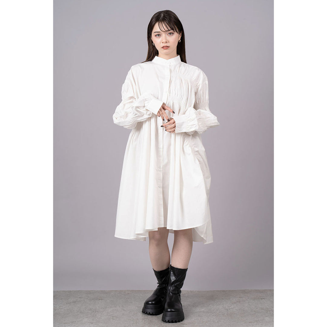 Shirring Virago Sleeve Onepiece