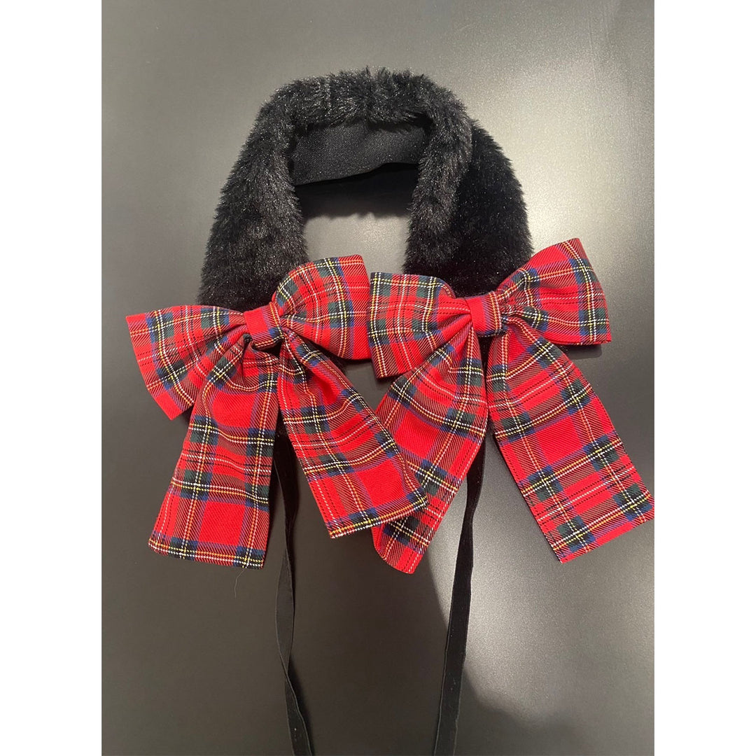 Double Ribbon Fur Earmuff