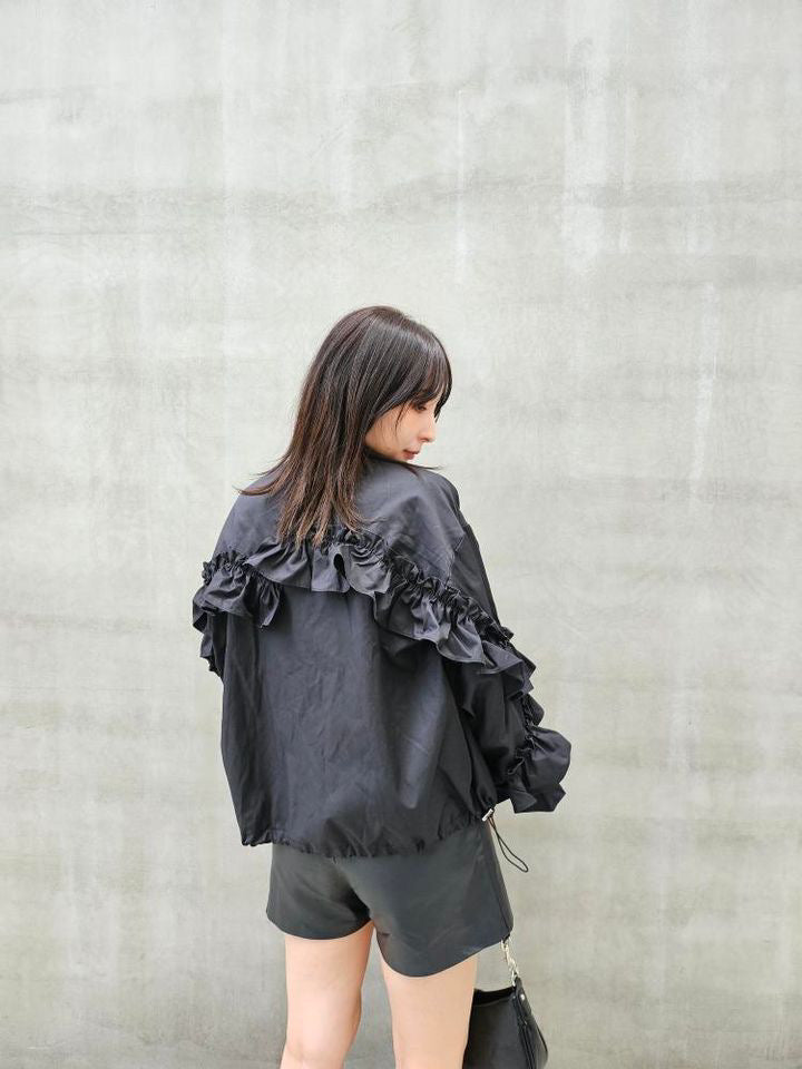 [momo_ogata] Volume Frill Sleeve Jacket