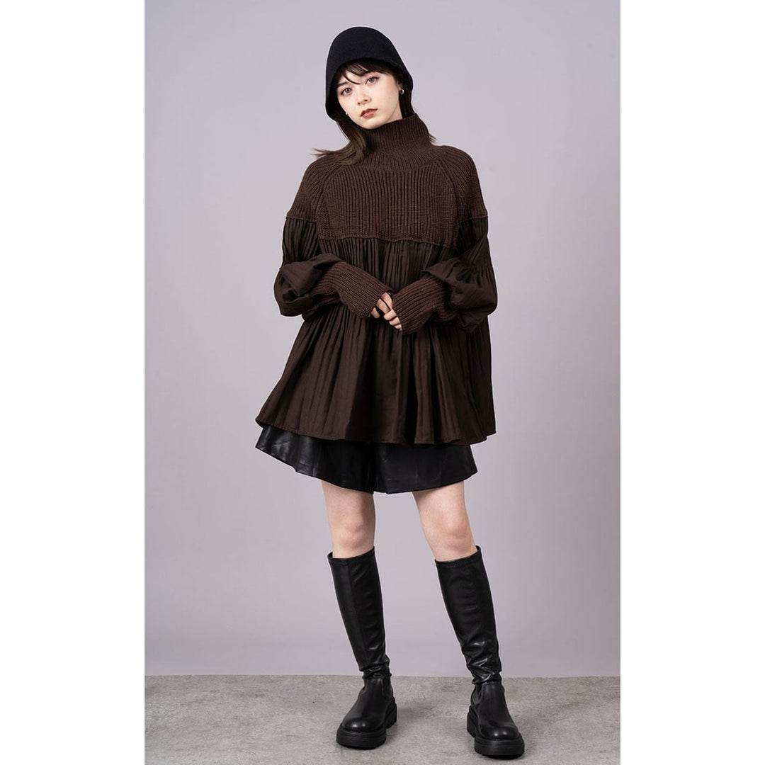 Pleats Docking Volume Knit