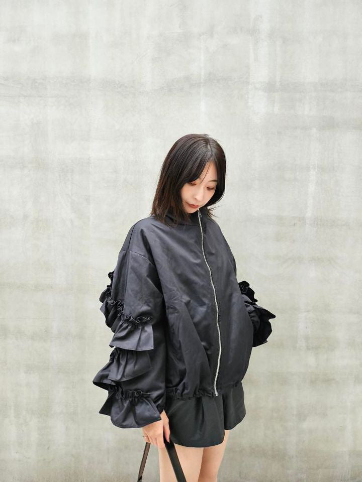 [momo_ogata] Volume Frill Sleeve Jacket