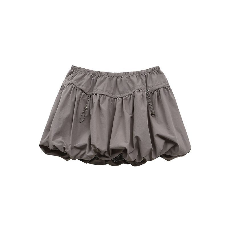 Drawstring Balloon Mini Skirt