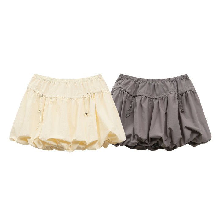 Drawstring Balloon Mini Skirt