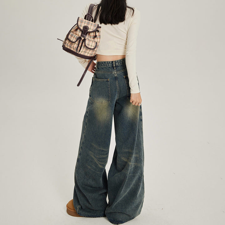 Retro Denim Wide Pants