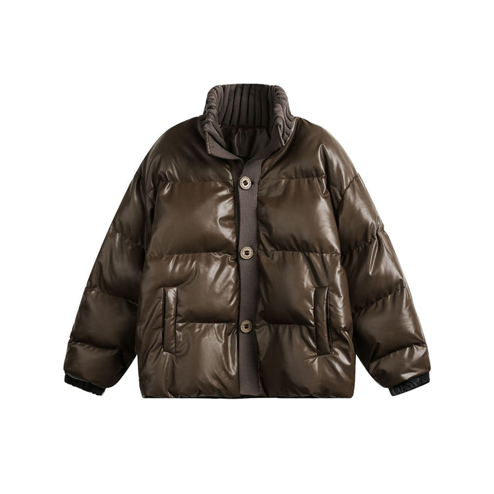 PU high neck padded jacket