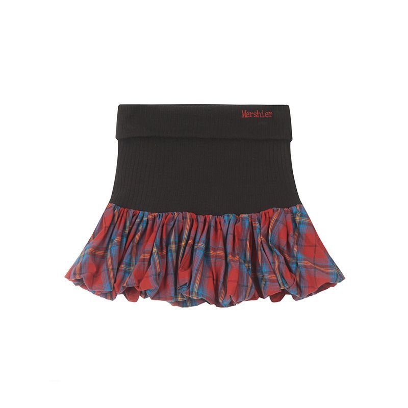 [¥0] Check Balloon Mini Skirt