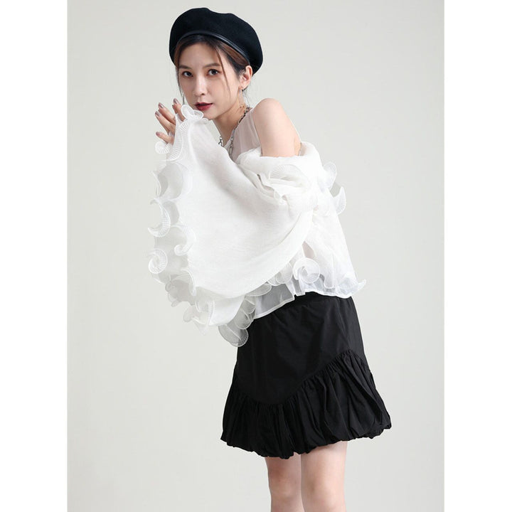 Wave Tiered Mini Skirt